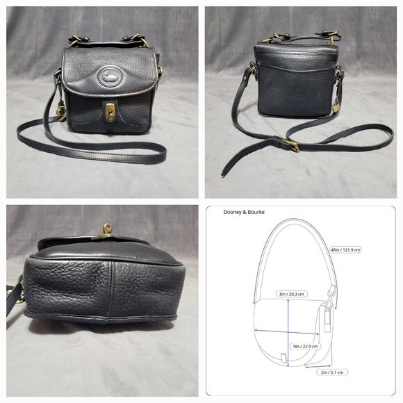 VTG Dooney & Bourke All Weather Leather Carrier Crossbody Purse - Picture 1 of 16